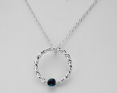 London BlueTopaz Pendant Sterling Silver-Twisted Sister