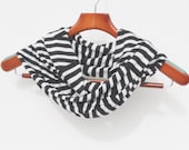 Nautical Stripe Scarf, Soft Infinity Scarf, Spring Fashion Accessory