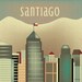 Santiago, Chile and Andes skyline - South American Destination Travel Wall Art - Poster for Home, Office, and Nursery - style E8-O-SANT