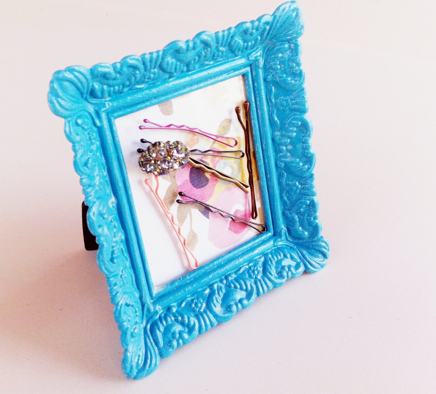 frame bobby pin holder for womens hair pins, womens hair clips, housewares, picture frame, gift for her