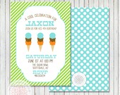 PARTY PRINTABLE - Ice Cream Party Birthday Party Invitation - Petite Party Studio Il_170x135