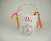Personalized Easter Bucket Pink Bunny and Carrot Design Carrots For Sale