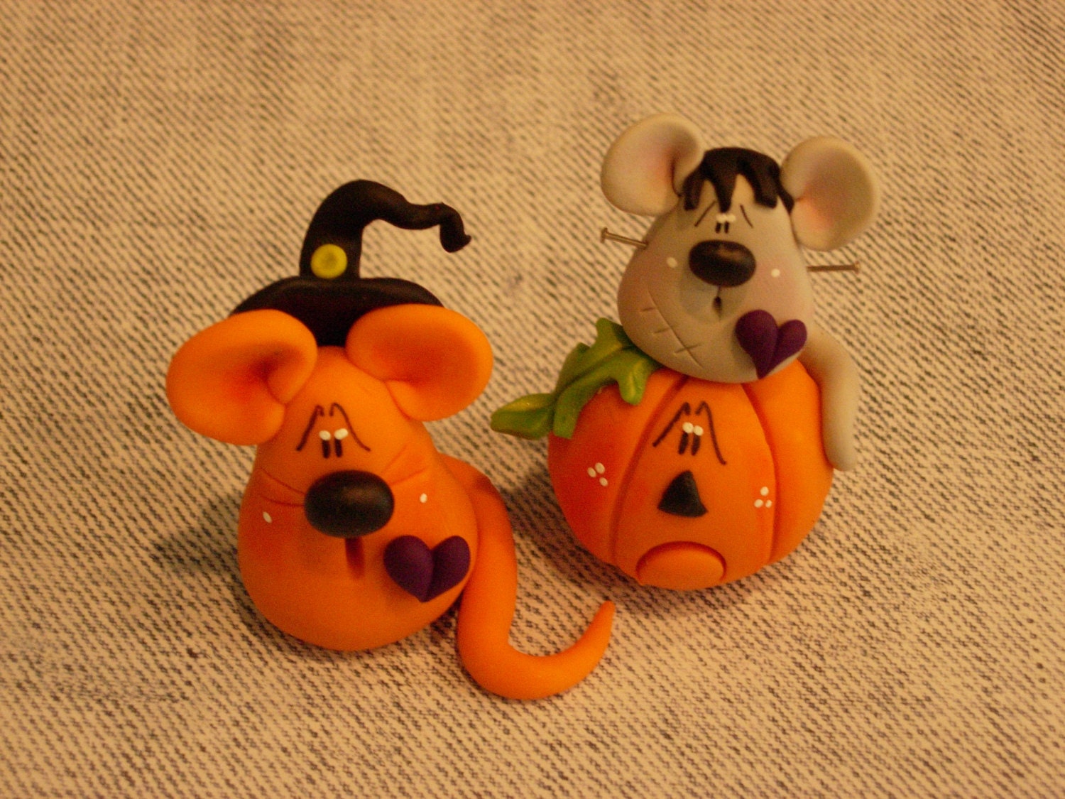 Polymer Clay Halloween Mice Set