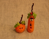 Polymer Clay Creepy SET of Jack o'lanterns