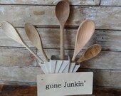 Vintage Wooden Spoons Set (5)