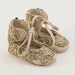 Leather baby shoes with golden lace