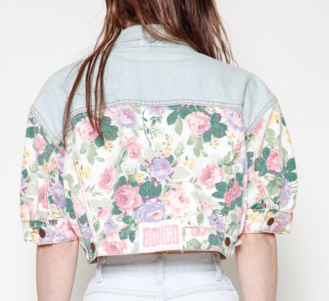 Floral denim jacket by Bongo and Contempo Casuals