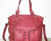 Magui L. Pink Leather Tote - Handbag - Shoulder - Crossbody Bag - fits a 15" and 13" laptop