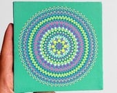Seafoam and Purple Mandala Painting on Canvas - Original Hand-Painted Design - Acrylic on Canvas - Geometric Art