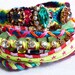 neon  festival multistrand layered bracelet yellow red green size S/M