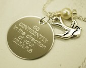 Go confidently in the direction of your dreams --- engraved 1" charm necklace