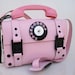Industrial Gothic Steampunk pink leather telephone bag