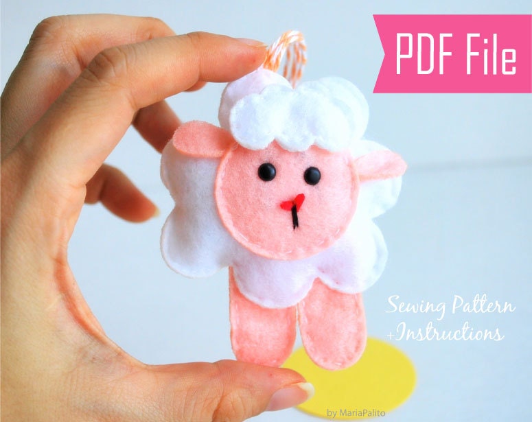 Baby Sheep Sewing Pattern - Toy Doll Softie Sewing Pattern - PDF Sewing Pattern Sewing pattern and Instructions A676 Il_170x135