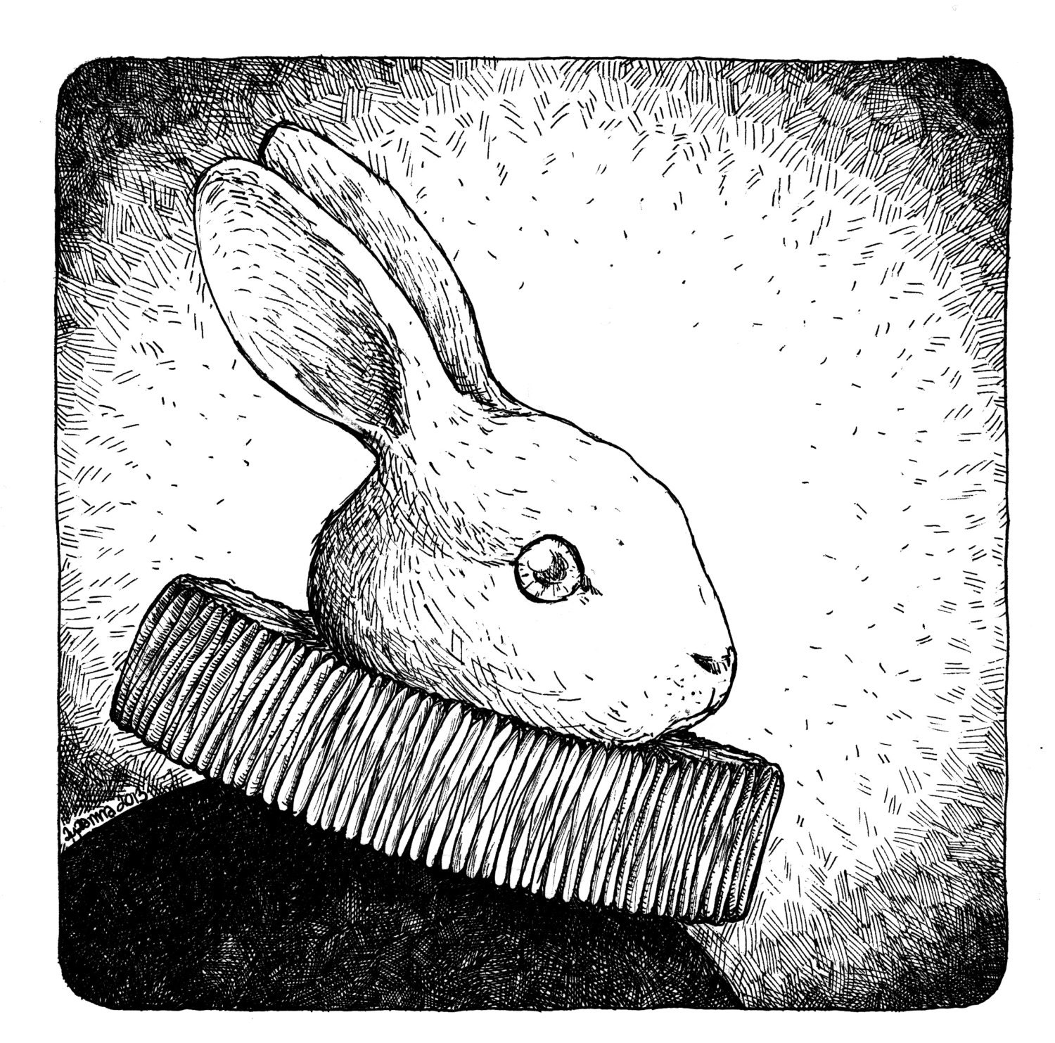 White Rabbit art print Easter Nursery