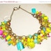 25% off Sale Yellow, Spring Green, Aqua, Pinks Handbeaded Fashion Necklace