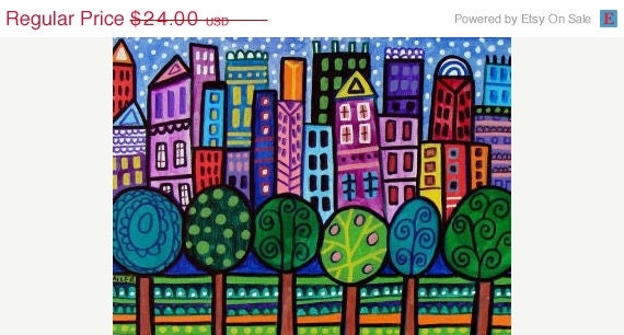 50 OFF SALE - 11x14 City Art NYC New york Print Poster of Painting