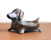 Dachshund, vintage dachshund figurine, wiener dog, bronze, copper, dachshund wiener dog