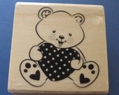 Heart Bear Rubber Stamp