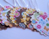 SALE Spring Butterflies and Flowers Tags Labels Easter Basket Tags