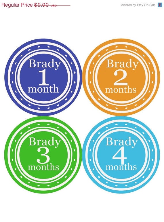 SALE Custom Monthly Onesie Stickers... Add Your Babies Name Boy.......Original Seller