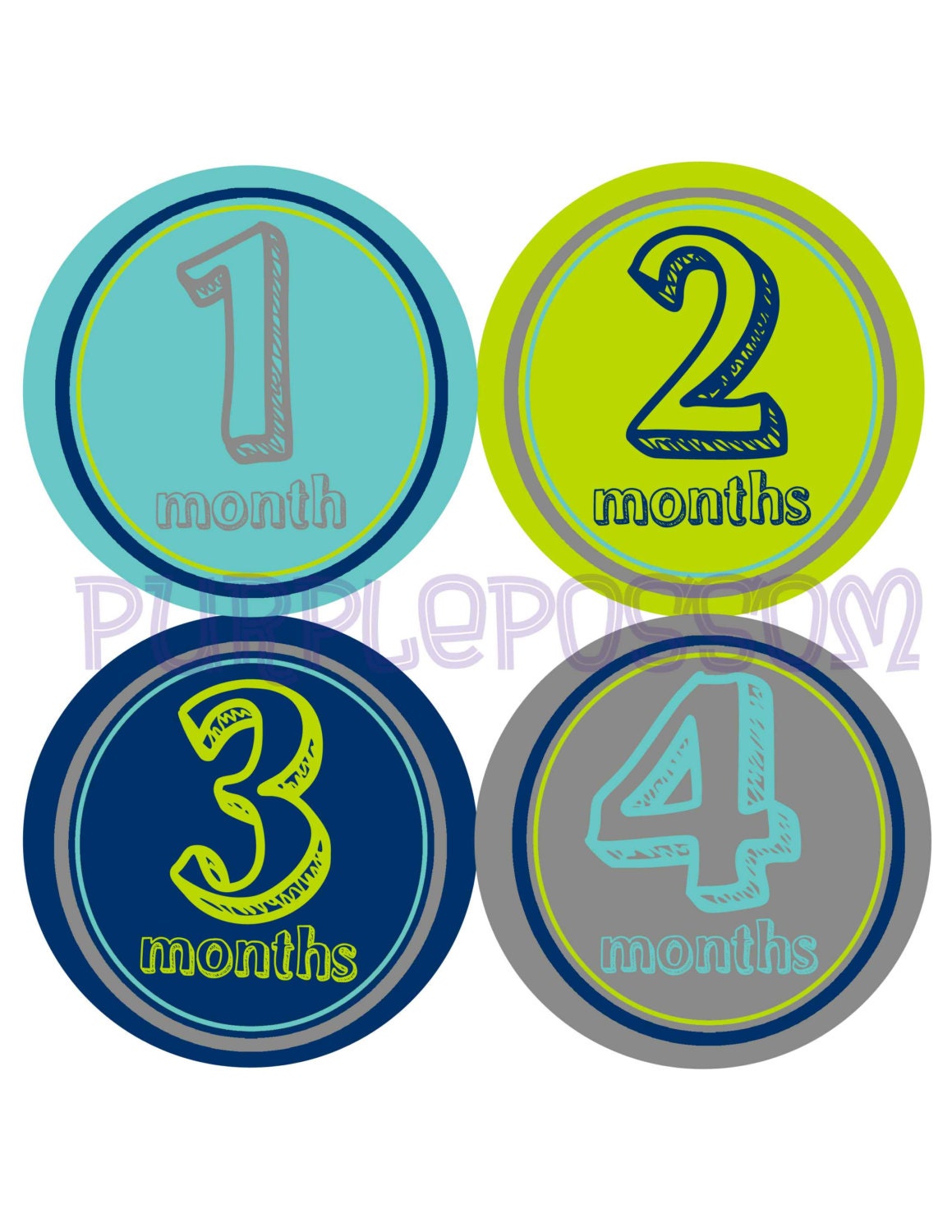SALE Monthly Onesie Stickers-Baby Boy Milestone Sticker Teal Navy Lime Grey Baby Month Stickers Original Seller of Onesie Stickers