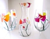 3 Piece Spring Poppies Wine Set