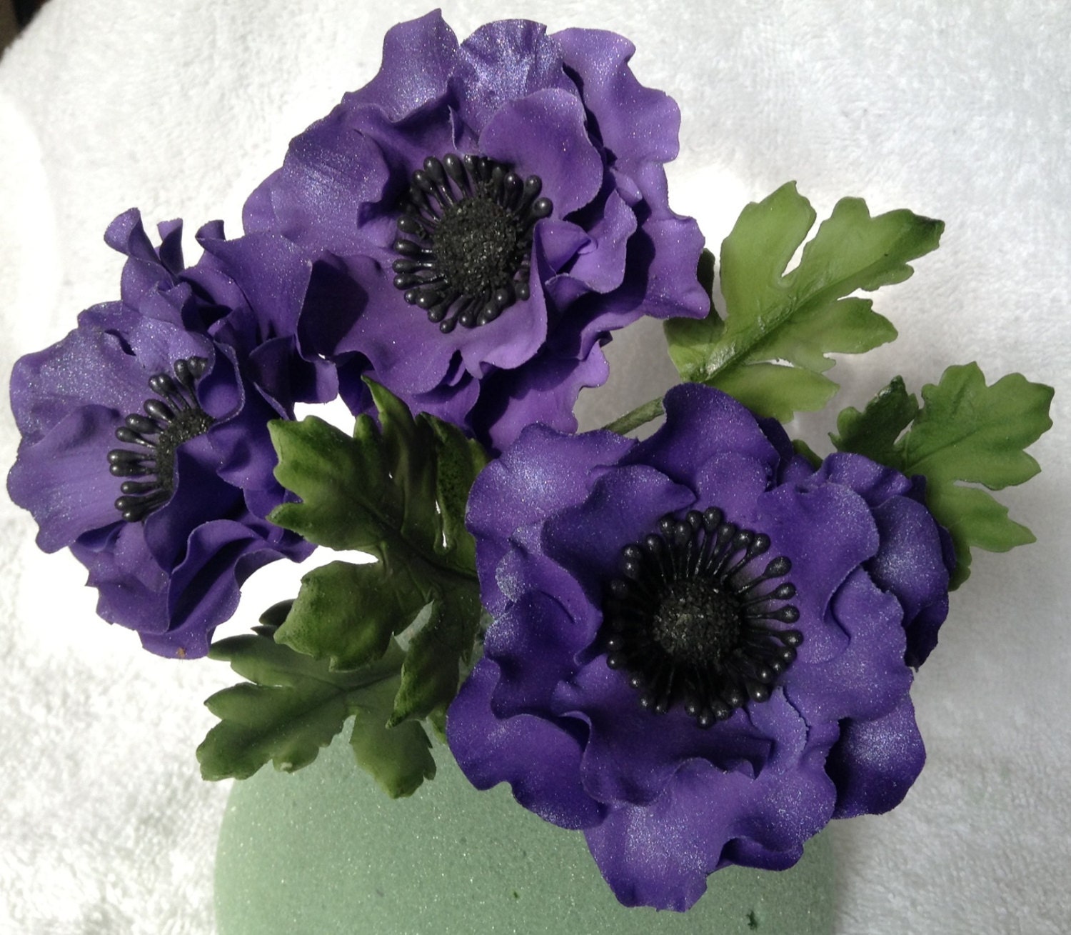 Gumpaste Purple Anemones Cake Decorations Topper