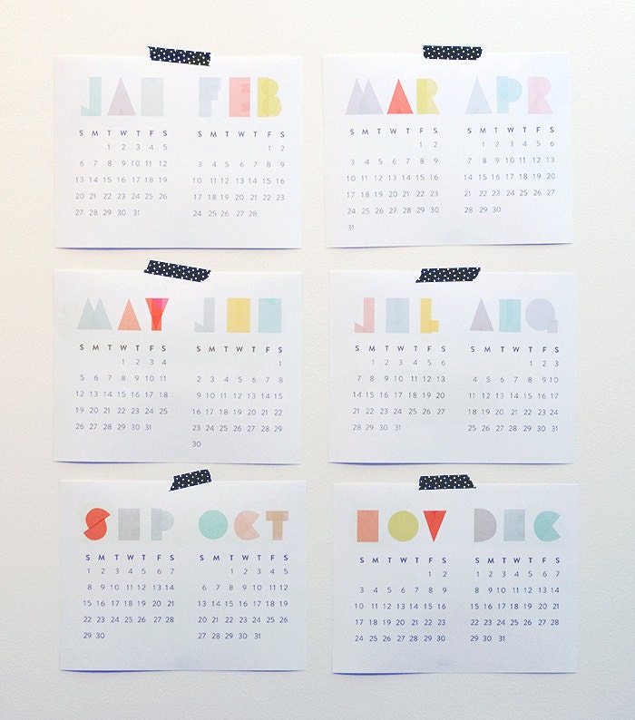 Printable 2013 Geometric Calendar