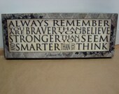 Always Remember Art Block - 7x14 Winnie the Pooh - Graduation Birthday Gift Poster Print Plaque
