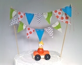 Cake Bunting Carnival Time Turquoise, Poppy, Lime and Grey