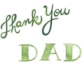 thank you dad father's day card