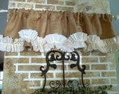 Burlap Valance with Tattered Ruffle