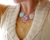 triple cotton and lace button necklace: choose your colors