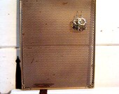 Earring Holder and Jewelry display or magnet board organizer in a gorgeous brass frame with metal insert