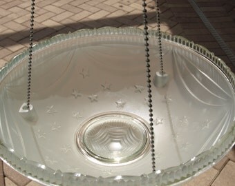 stars stripes hanging light shade fixture bird feeder repurpose