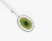 Fiber Art Jewelry - Hand Embroidered Green Necklace Pendant - Silver and Olive Green PENDANT ONLY