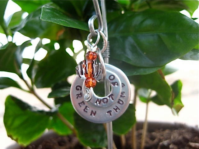 Not So Green Thumb Hand Stamped Garden Marker Stake