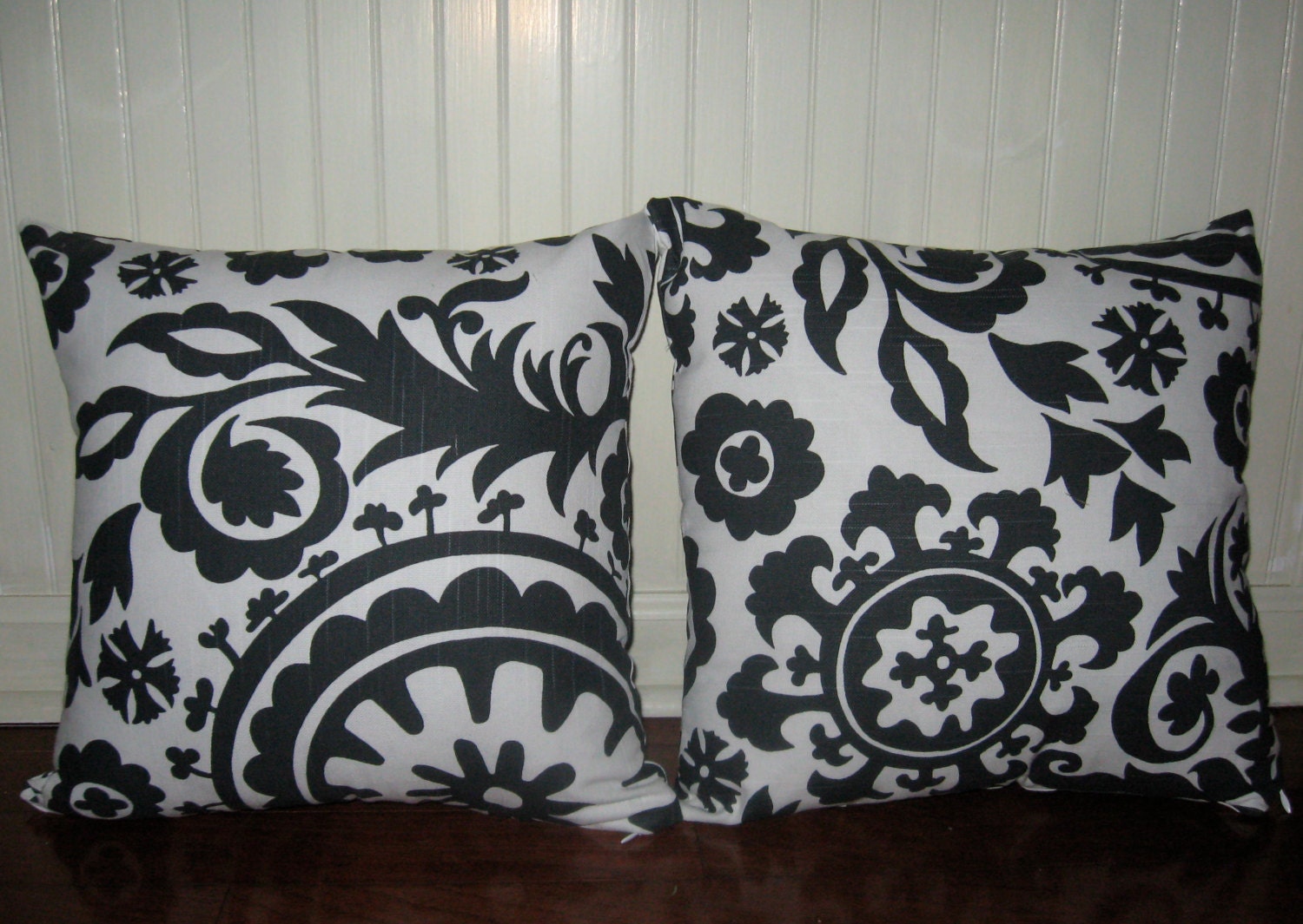 SUZANI Black and White Pillow Covers