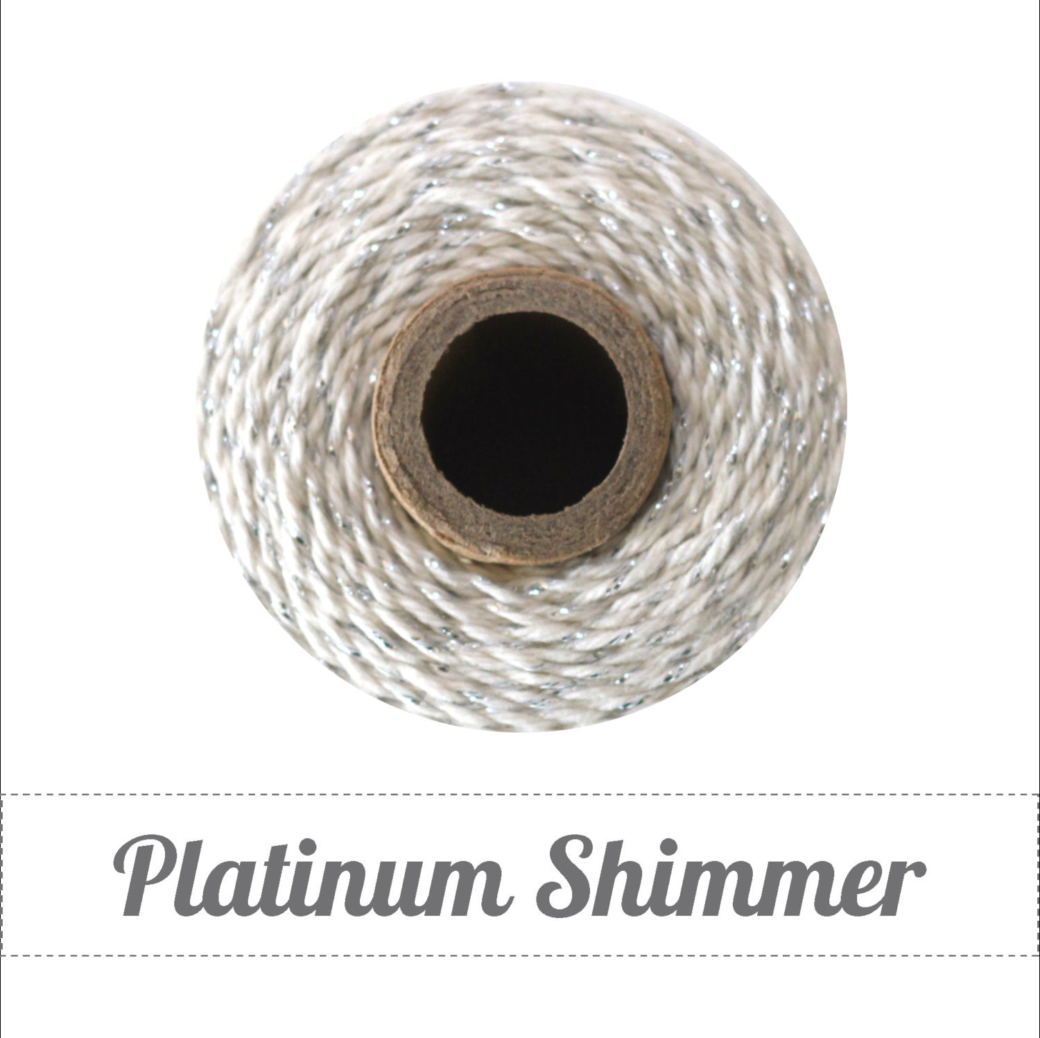 Platinum Shimmer Twine - Metallic Silver & Natural Twine - 240 yard