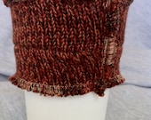SALE Recycled Cotton Sweater Cup Cozy in Orange and Brown