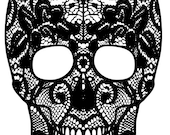 vinyl lace skull decal 24" x 14"