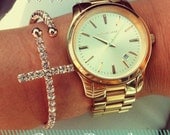 Cross Bangle Rose Gold