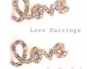 L O V E Earrings Gold or Silver