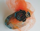 For the love of oranges Cocktail Hat- Recycled Materials