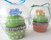 24 Clear Cupcake Boxes Cups Party Favors Weddings Birthdays Baby Bridal Showers