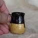 Miniature ceramic vessel in mustard and black - Toy ceramic vessel