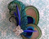 Customize this Multi purpose  Peacock Decor for a hair piece, clutch purse,sash, broach and