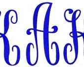 Small monogram initials letters font machine embroidery design EM12-10011