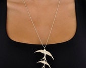 Migrating Swallows (sterling silver necklace) (free shipping)