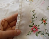 Delicious Hand-Embroidered Vintage Tablecloth - circa 1980s